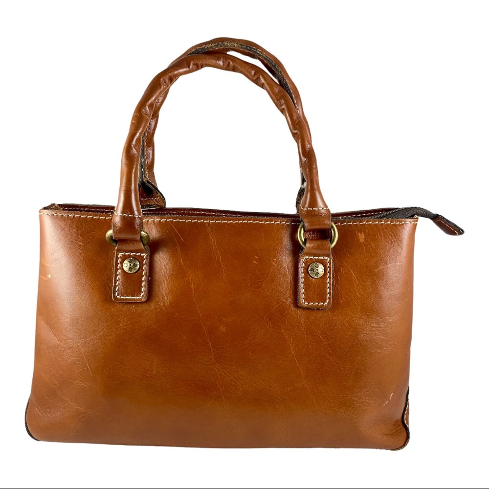 Patricia Nash Angela Satchel Purse Brown Tan Leather Handbag
